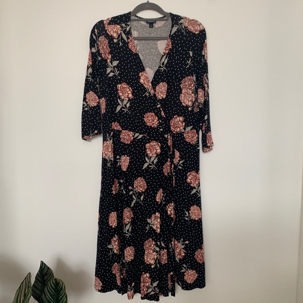 Floral Polka Dot Torrid Wrap Dress